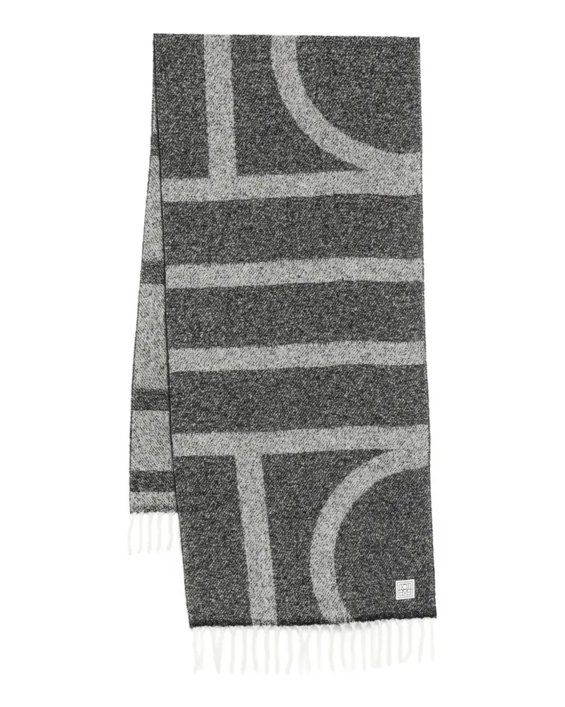 Totême Jacquard-Schal mit Monogramm - Schwarz Schwarz