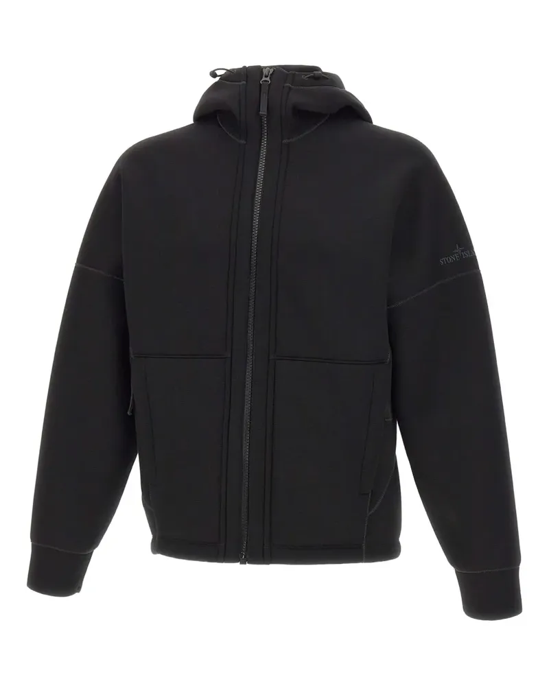 Stone Island Kapuzenjacke mit Reißverschluss - Schwarz Schwarz
