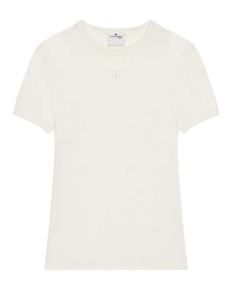 Courrèges T-Shirt mit Logo-Stickerei - Nude Nude