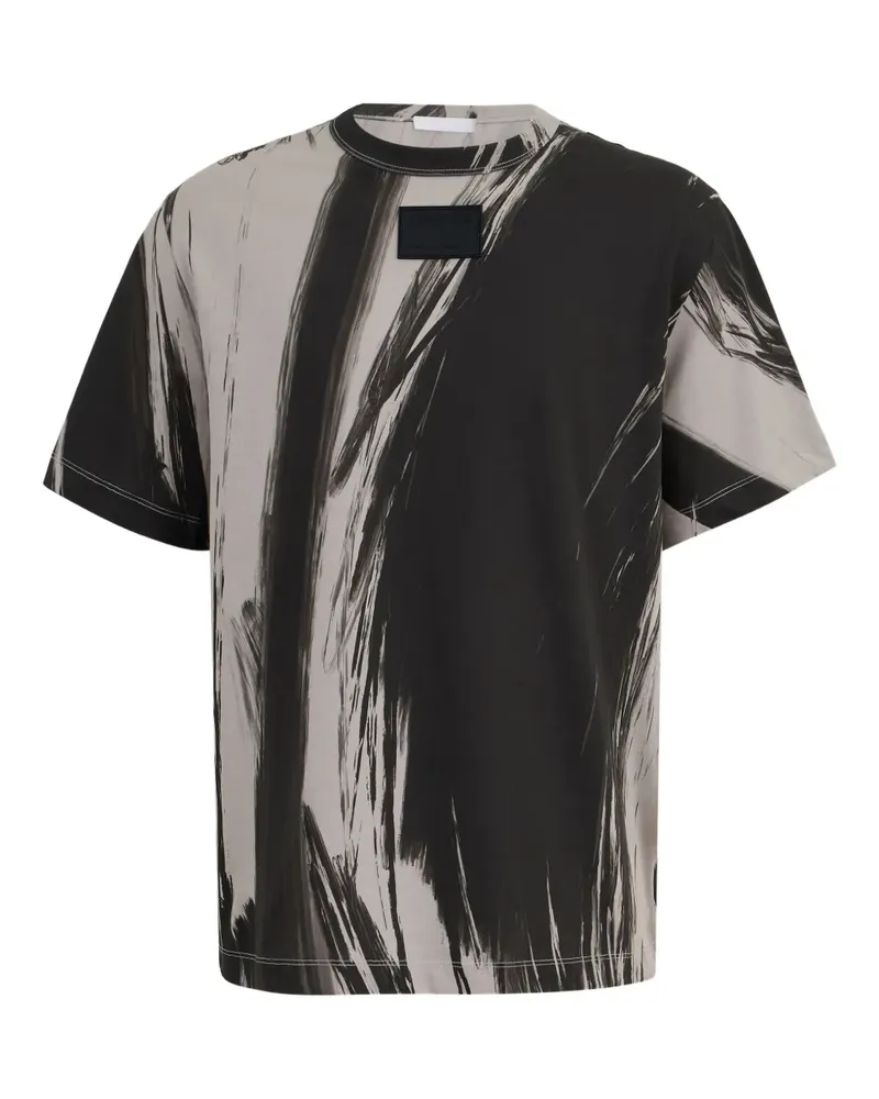 Helmut Lang T-Shirt mit Feder-Print - Grau Grau