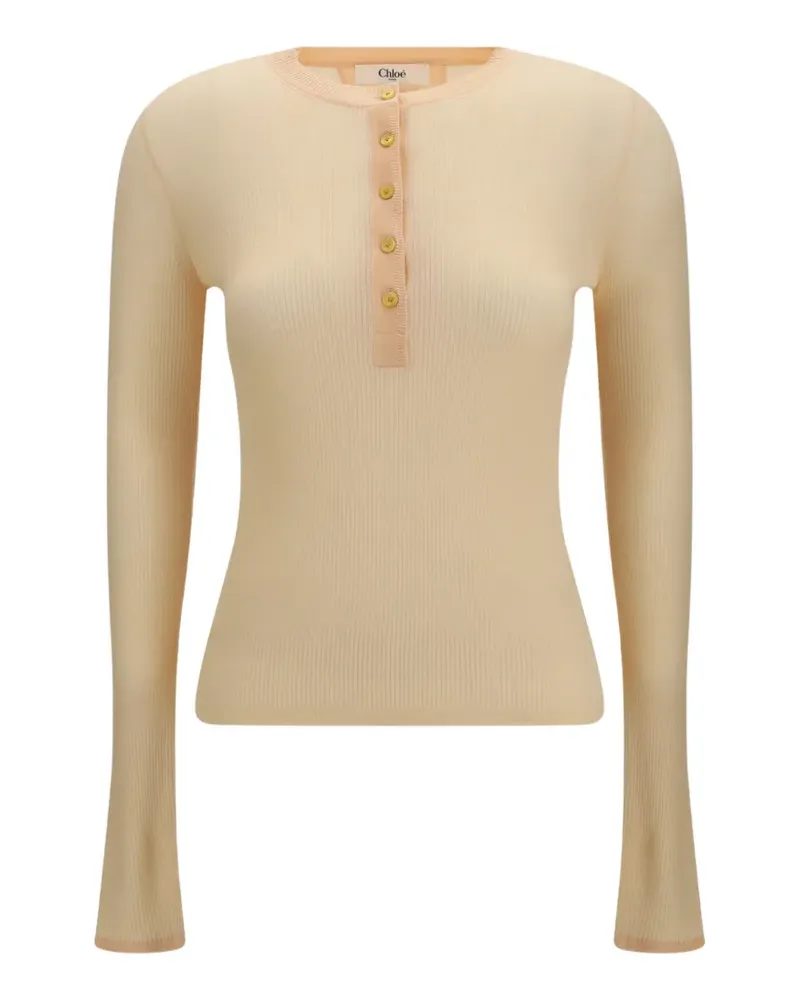 Chloé ribbed-knit wool sweater - Nude Nude