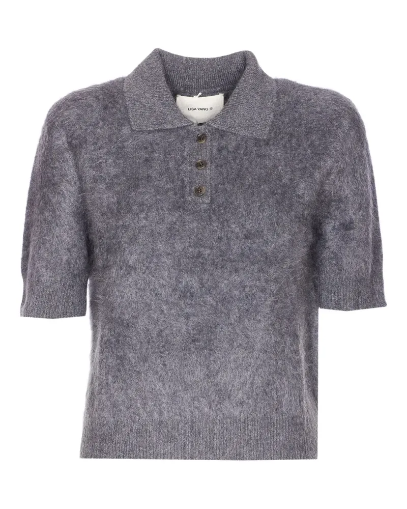 Lisa Yang Geknöpfter Carolyn Kaschmirpullover mit Polokragen - Grau Grau