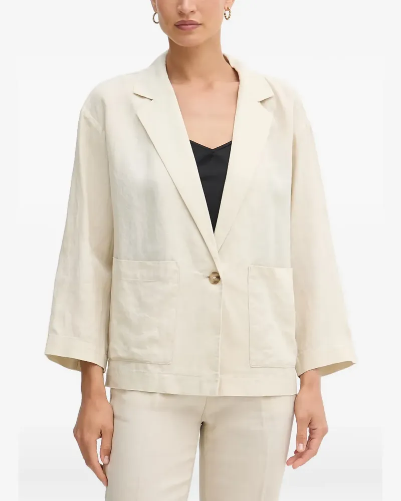 Benetton single-button patch-pocket blazer - Nude Nude
