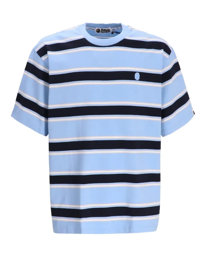 BAPE Gestreiftes T-Shirt - Blau Blau