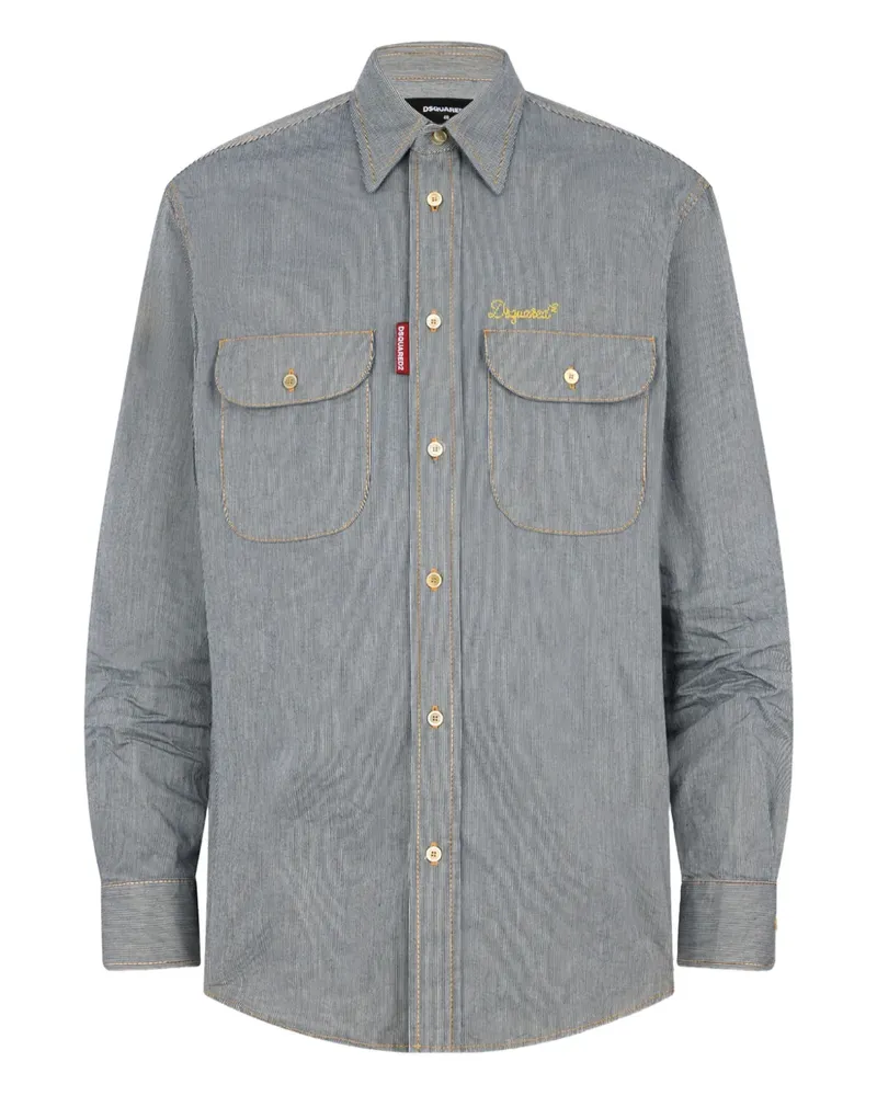 Dsquared2 Hemd mit Klappentasche - Grau Grau