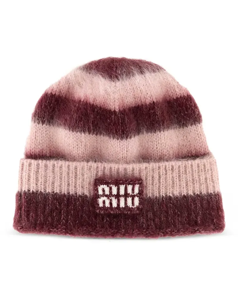 Miu Miu Beanie mit Logo-Stickerei - Rosa Rosa