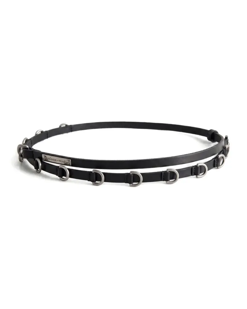 Paloma Wool Nora d-ring leather belt - Schwarz Schwarz