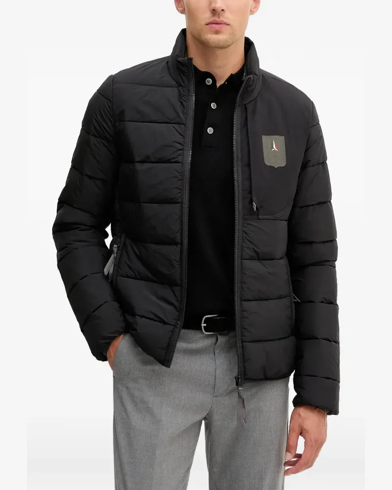 Aeronautica Militare padded logo patch jacket - Schwarz Schwarz
