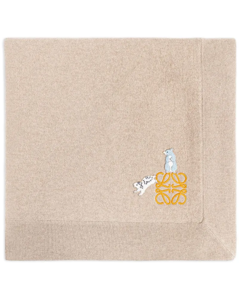 Loewe x Suna Fujita Hamster Decke aus Kaschmir (98cm x 106cm) - Nude Nude