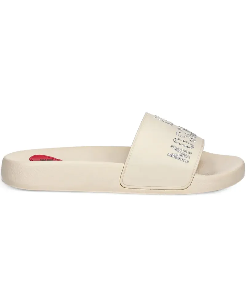 Moschino Pantoletten mit Strass - Nude Nude
