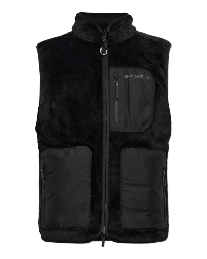 Moncler reversible fleece-texture gilet - Schwarz Schwarz