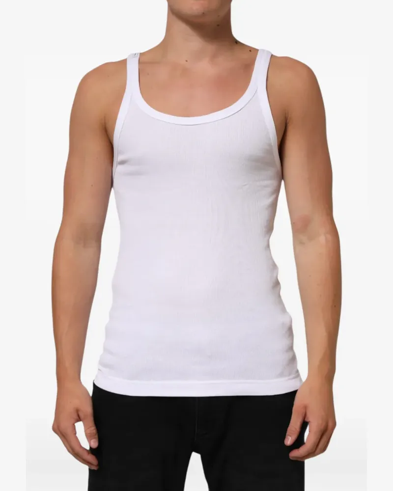 Dolce & Gabbana Geripptes T-Shirt - Weiß Weiß