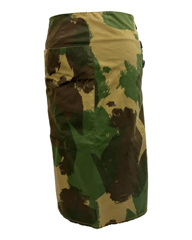 Victoria Beckham camouflage-print midi skirt - Grün Grün