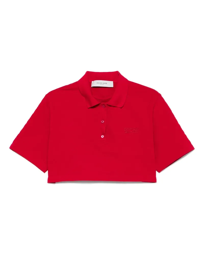 Golden Goose Poloshirt mit Golden Club-Stickerei - Rot Rot