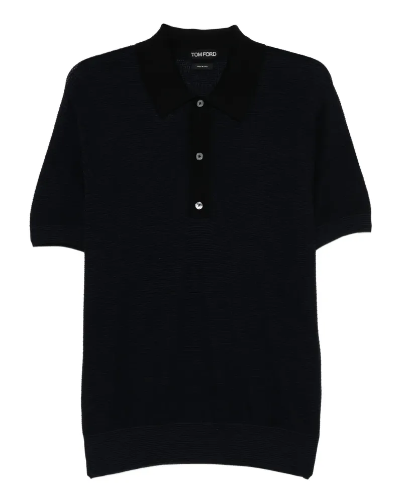Tom Ford Strukturiertes Poloshirt - Schwarz Schwarz