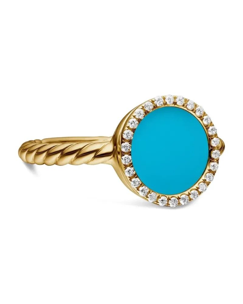 David Yurman 18kt Petite DY Elements Gelbgoldring mit Diamanten 11,3mm Gold