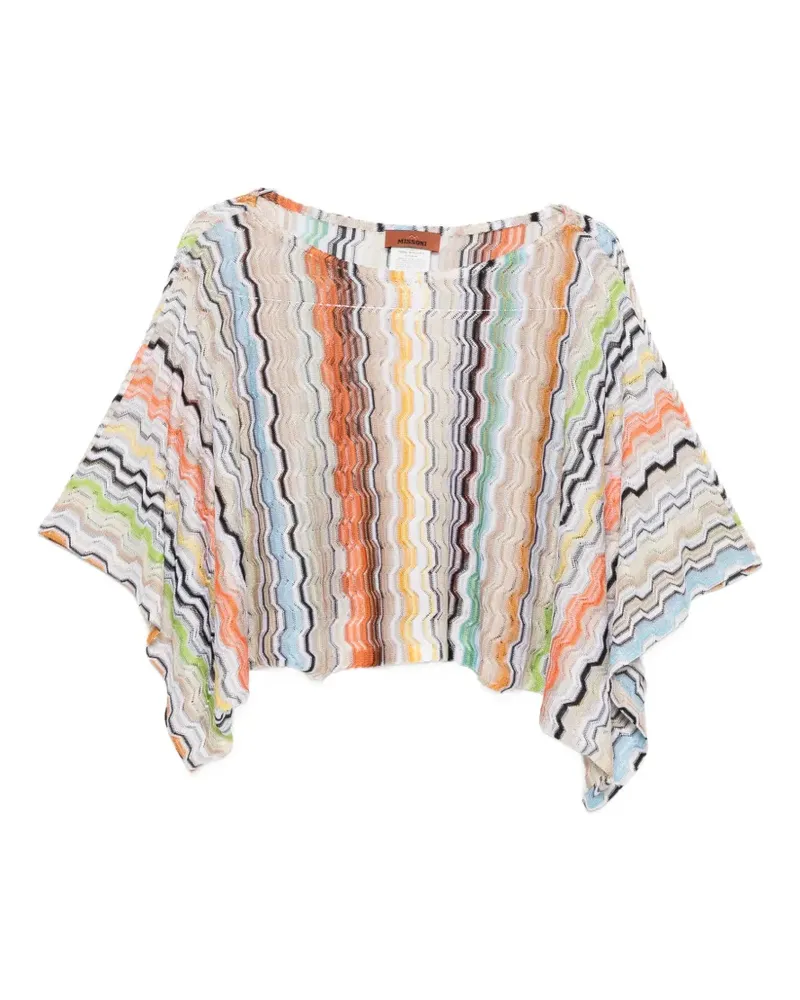 Missoni chevron-knit long-sleeve top - Orange Orange