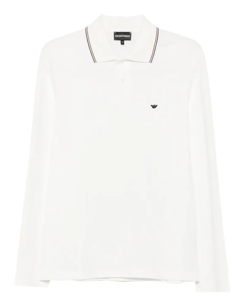 Emporio Armani Langärmeliges Poloshirt - Weiß Weiß