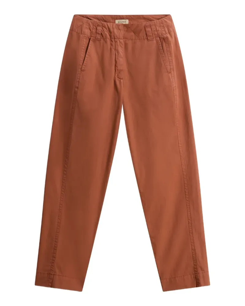 Woolrich garment-dyed cuffed carrot cotton trousers - Braun Braun