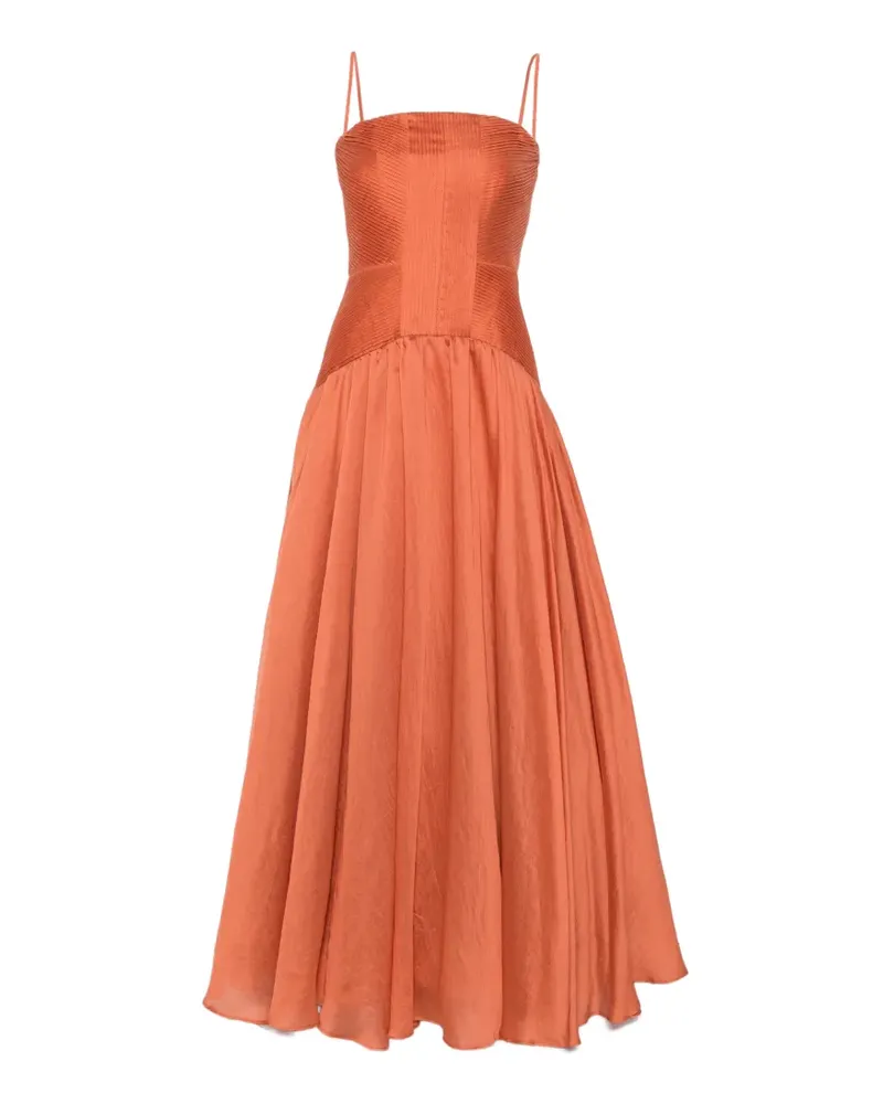 Aje. Abendkleid mit Falten - Orange Orange