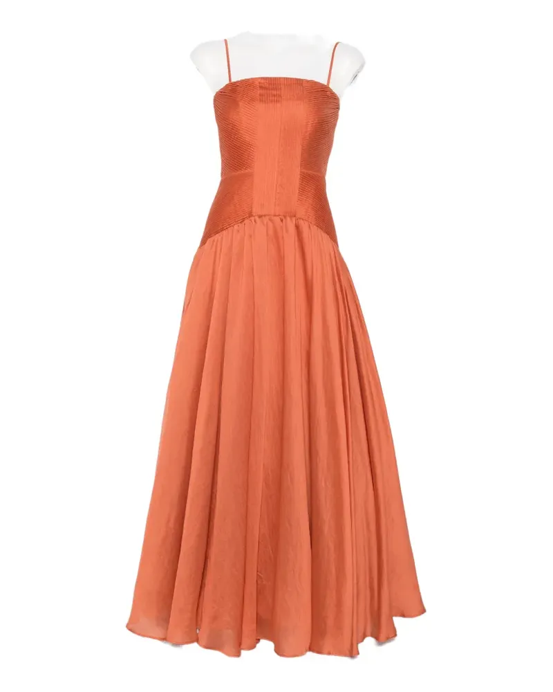 Aje. contour pleated gown - Orange Orange