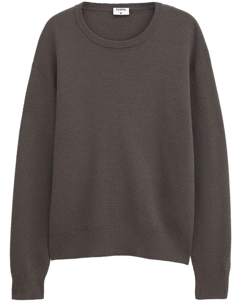 Filippa K Pullover aus recycelter Wolle Grün