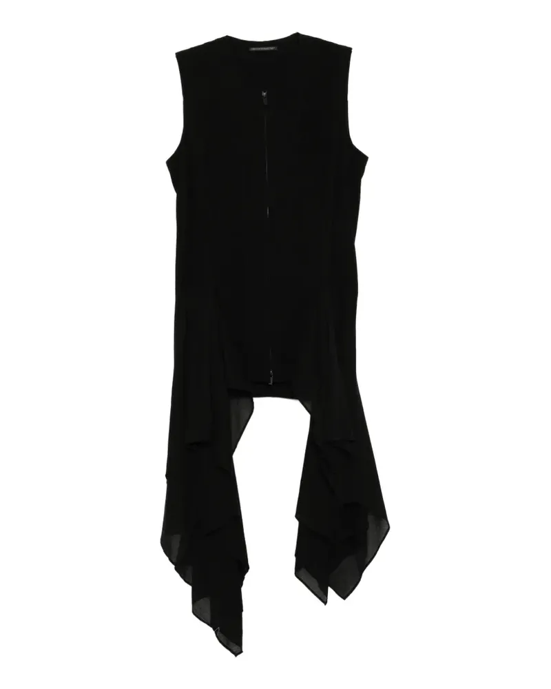 Yohji Yamamoto ruffled zip-up top - Schwarz Schwarz