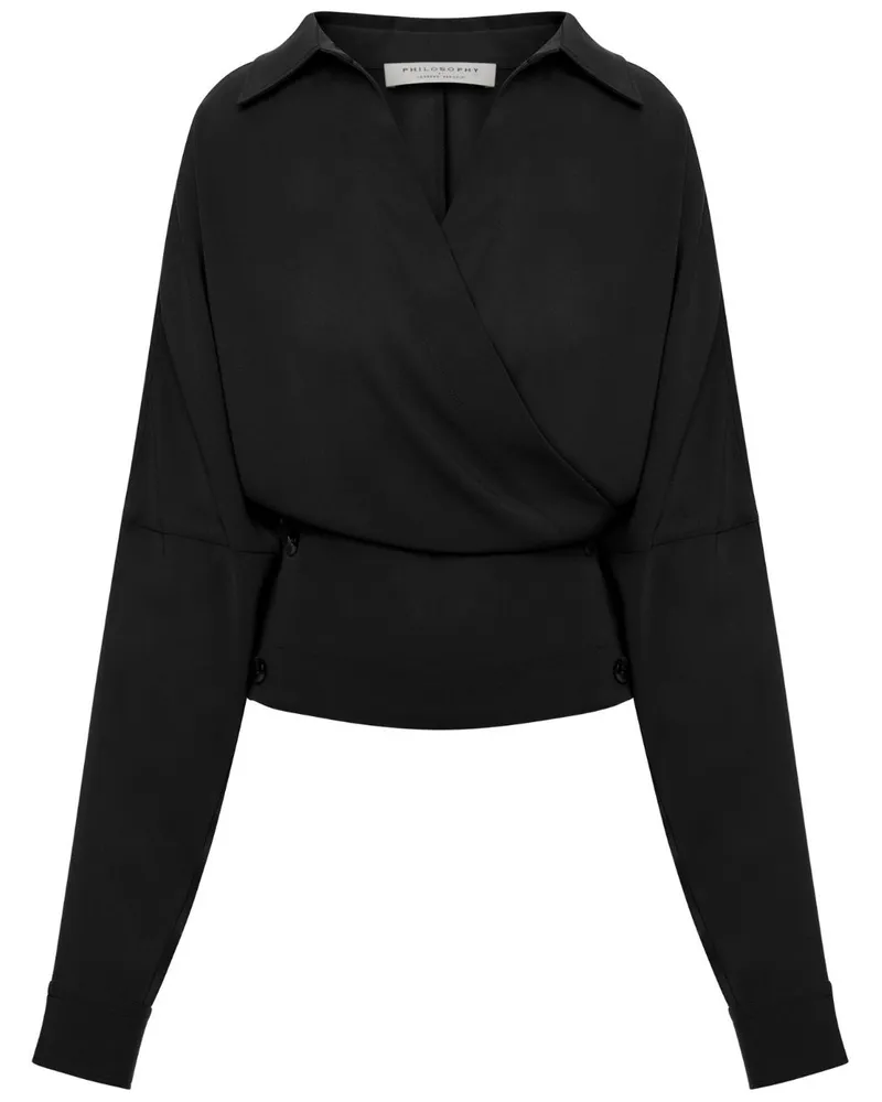 Philosophy Di Lorenzo Serafini Bluse mit V-Ausschnitt - Schwarz Schwarz