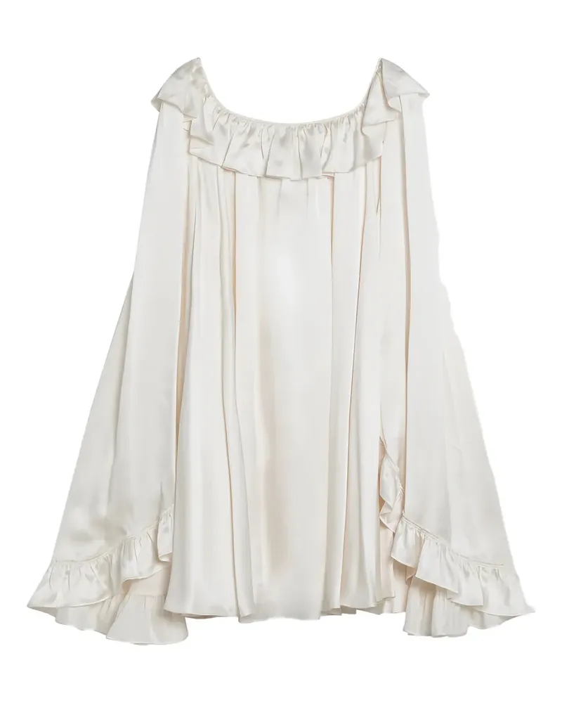 Chloé Minikleid mit Rüschenärmeln - Weiß Weiß