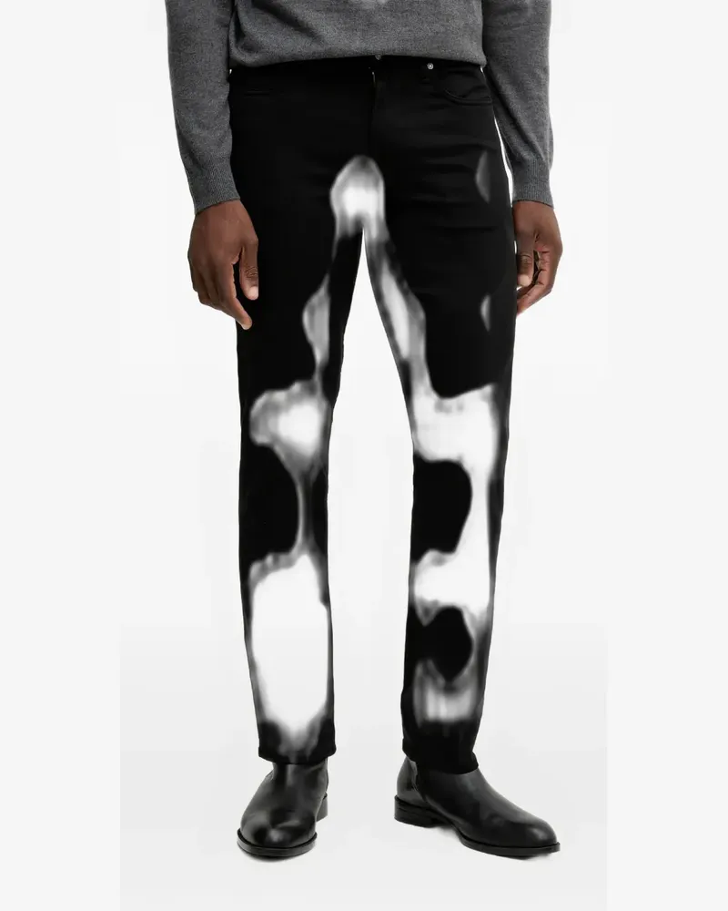 Guess logo-patch jeans - Schwarz Schwarz