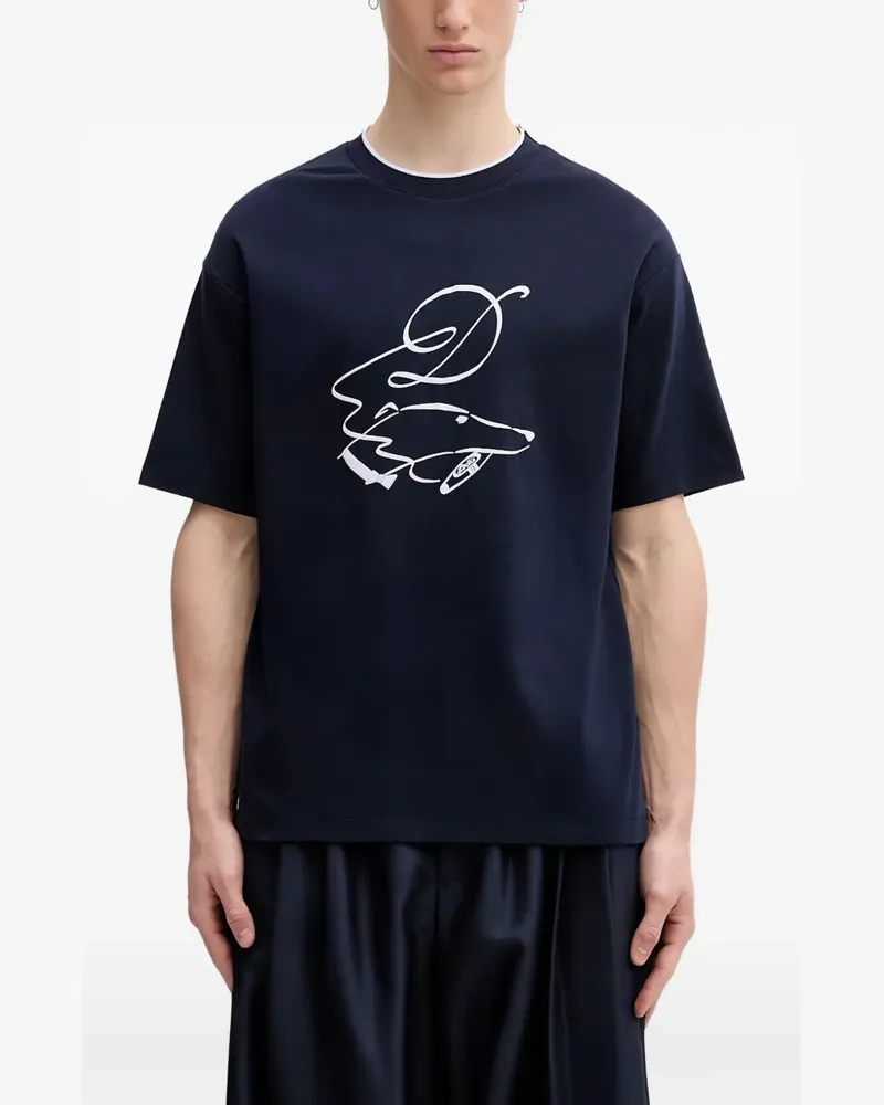 Drôle de Monsieur graphic-print T-shirt - Blau Blau