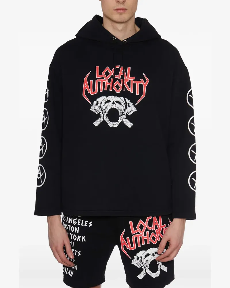 Local Authority Tri Skull Tour hoodie - Schwarz Schwarz