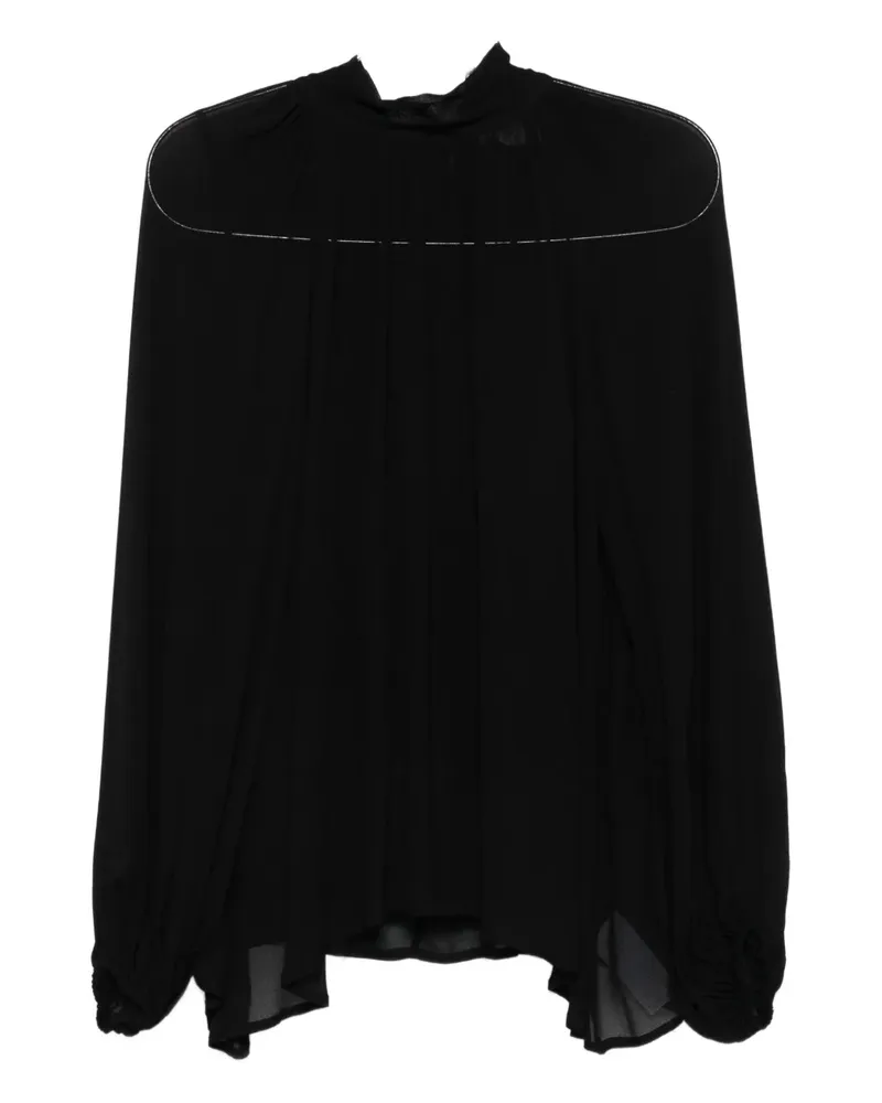Isabelle Blanche semi-sheer blouse - Schwarz Schwarz