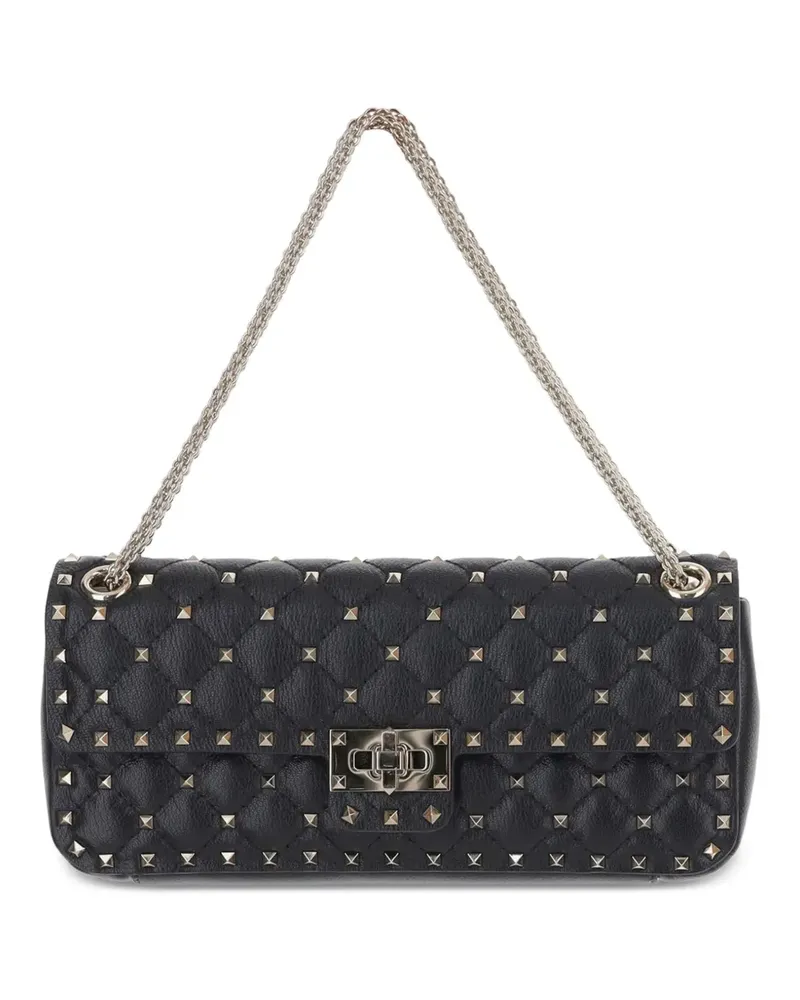 Valentino Garavani Mittelgroße Rockstud Spike Schultertasche aus Ziegenleder - Schwarz Schwarz