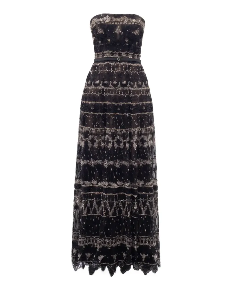 Saiid Kobeisy strapless beaded-tulle maxi dress - Schwarz Schwarz