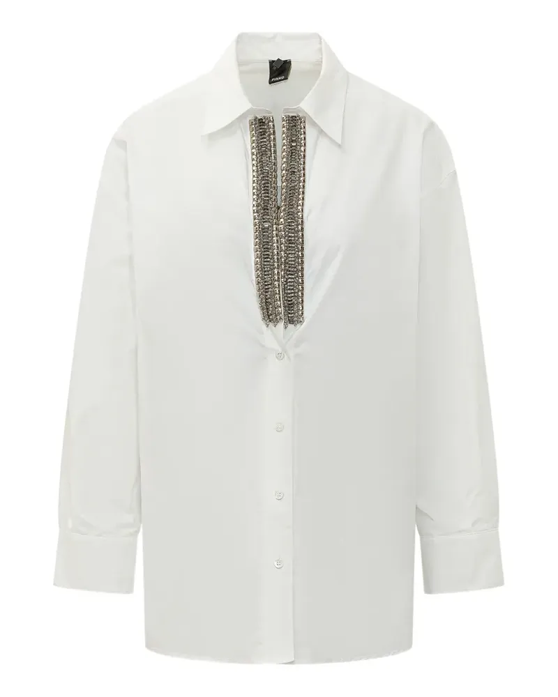 Pinko Capirai crystal-embellished poplin shirt - Weiß Weiß