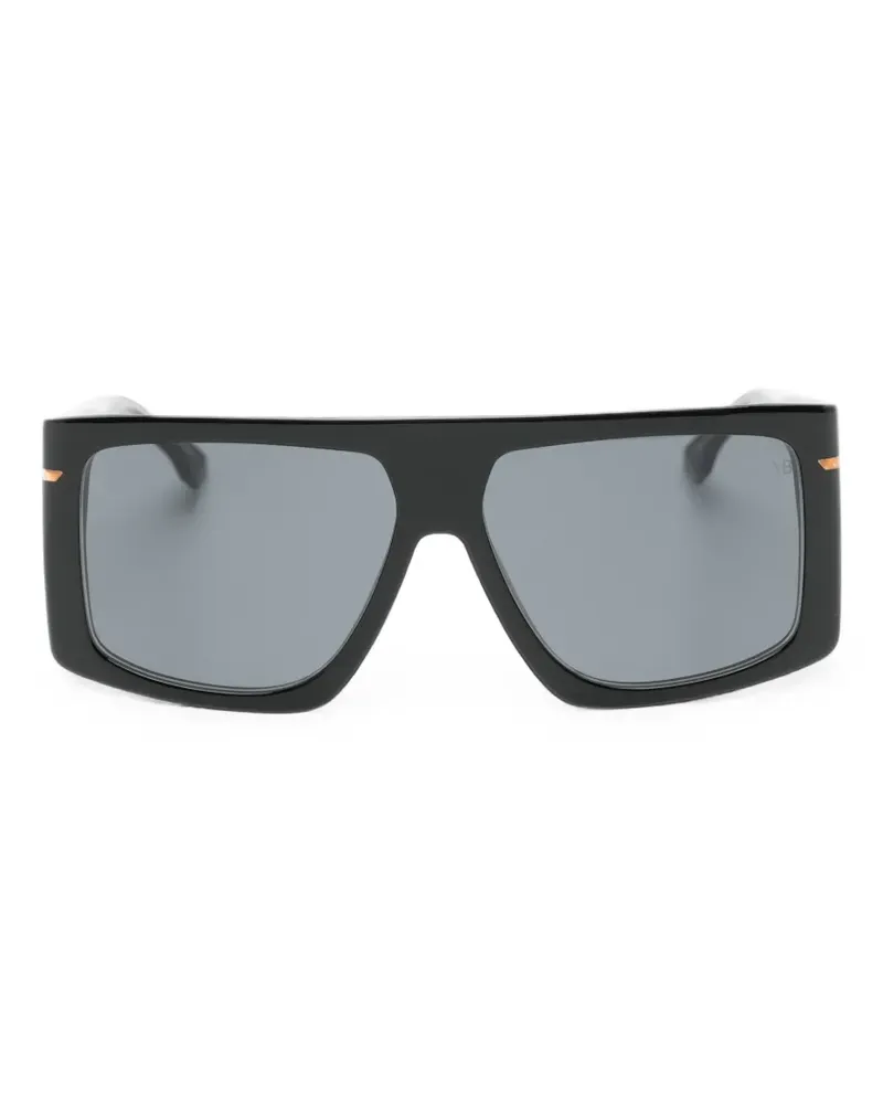 Victoria Beckham Sonnenbrille mit eckigem Oversized-Gestell - Schwarz Schwarz