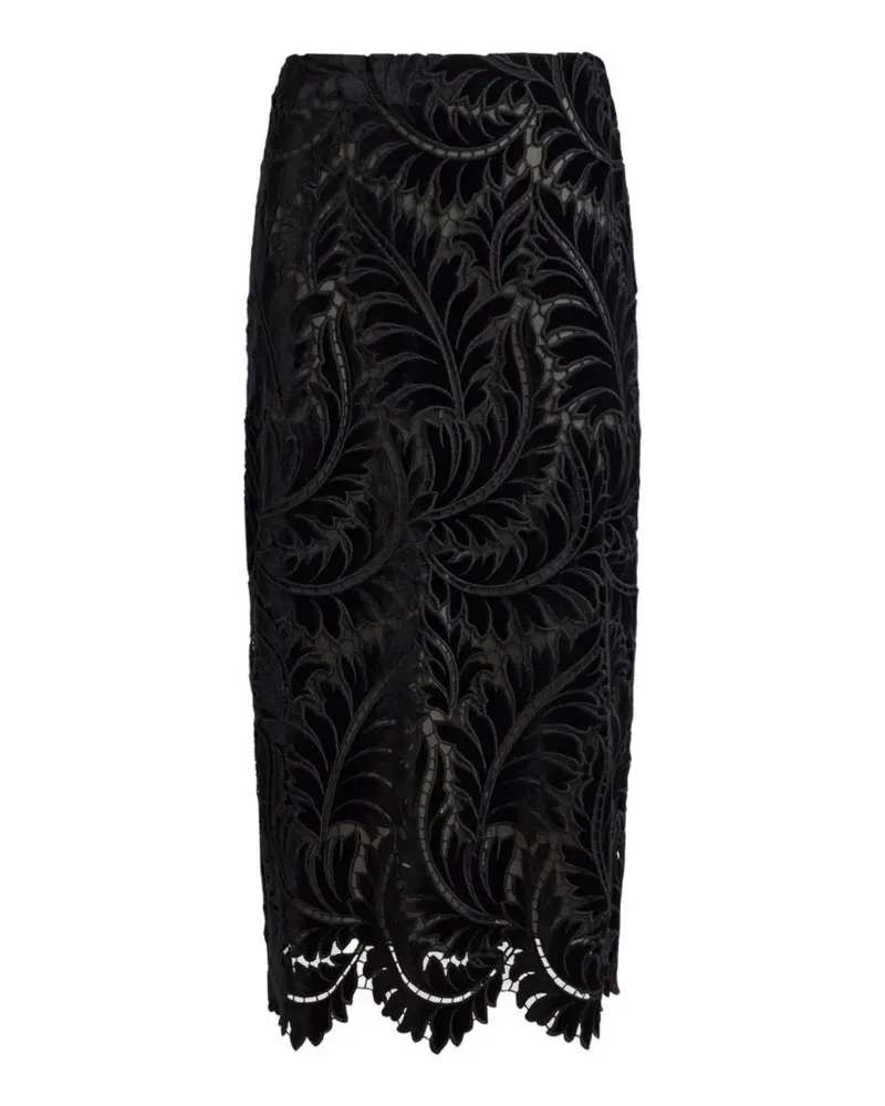 Etro Bestickter Midirock - Schwarz Schwarz