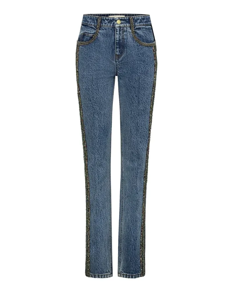 Hellessy Arlo braided-trim straight-leg jeans - Blau Blau