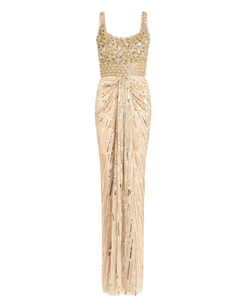 Jenny Packham embellished draped elixir dress - Nude Nude