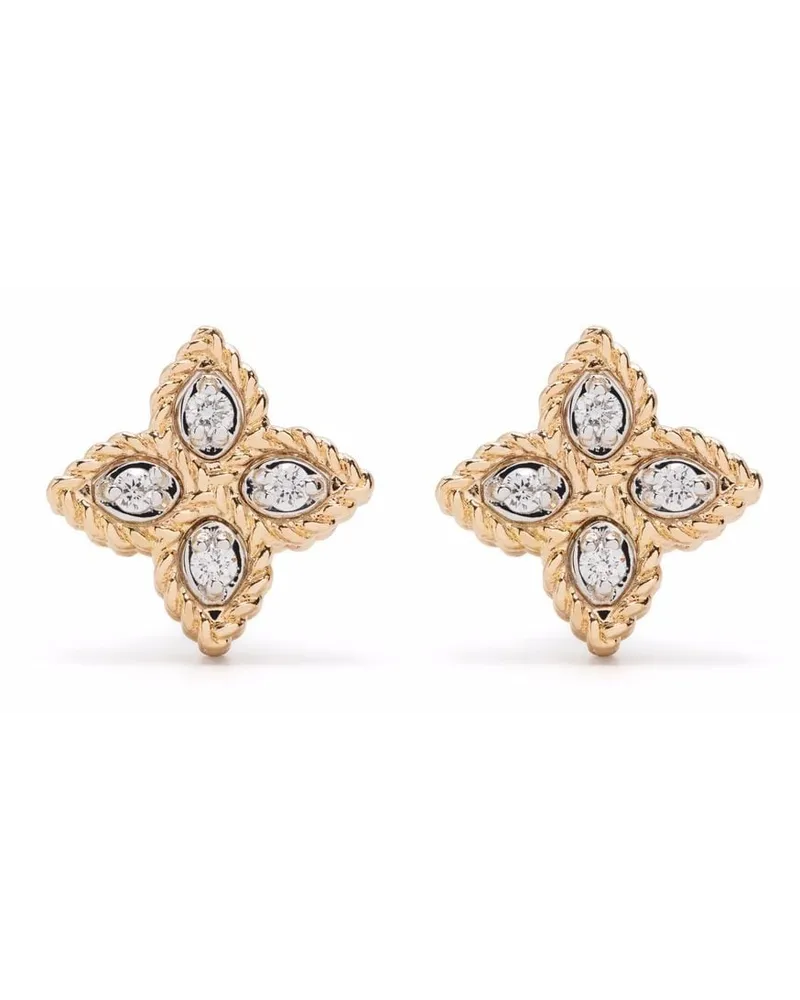 Roberto Coin 18kt Princess Flower Rotgoldohrringe mit Diamanten - Rosa Rosa