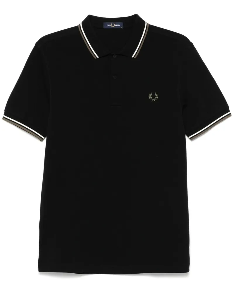 Fred Perry Poloshirt mit Logo-Stickerei - Schwarz Schwarz