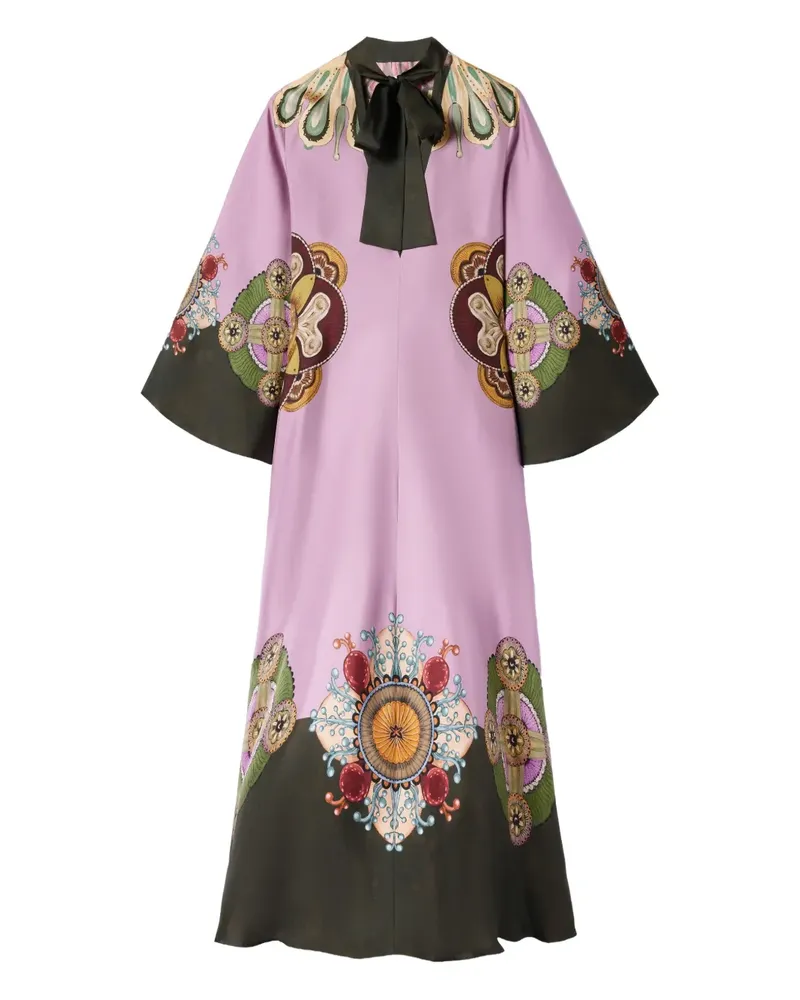La DoubleJ Maxikleid mit Glockenärmeln - Rosa Rosa