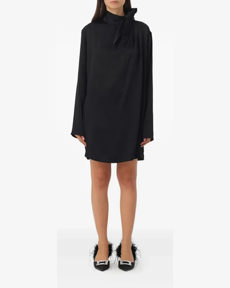Semicouture tie-neck pocket dress - Schwarz Schwarz