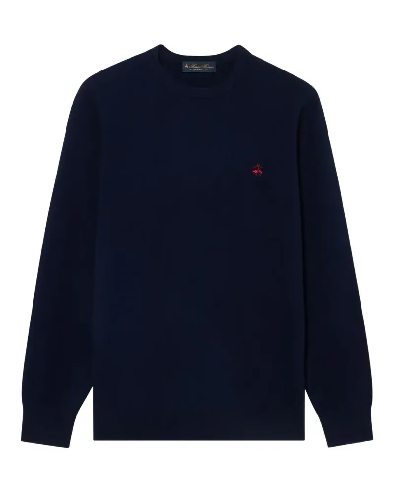 Brooks Brothers logo-embroidered lambswool sweater - Blau Blau