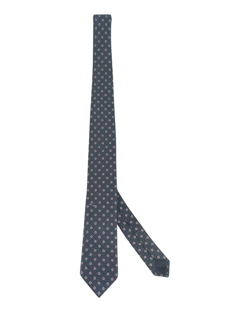 Giorgio Armani Geometrisch gemusterte Seidenkrawatte - Blau Blau
