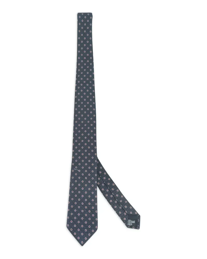 Giorgio Armani Geometrisch gemusterte Seidenkrawatte - Blau Blau
