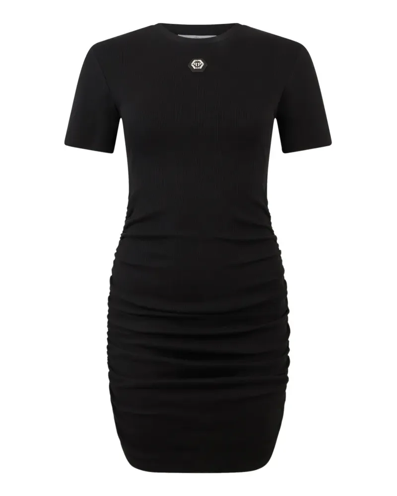 Philipp Plein Rückenfreies T-Shirtkleid mit Signatur-Anhänger - Schwarz Schwarz