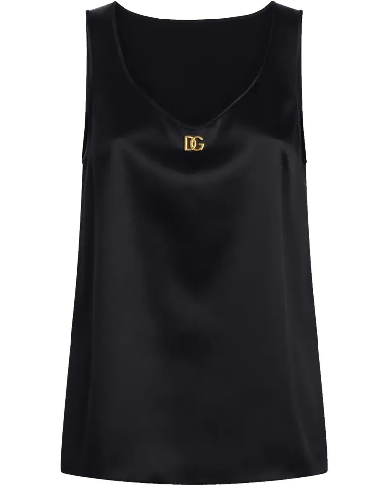 Dolce & Gabbana Bluse mit DG-Schild - Schwarz Schwarz