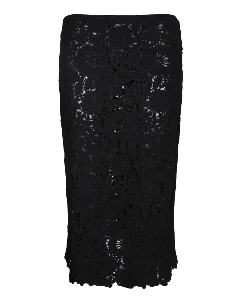 Ermanno Scervino Spitzenrock mit Blumenmuster - Schwarz Schwarz
